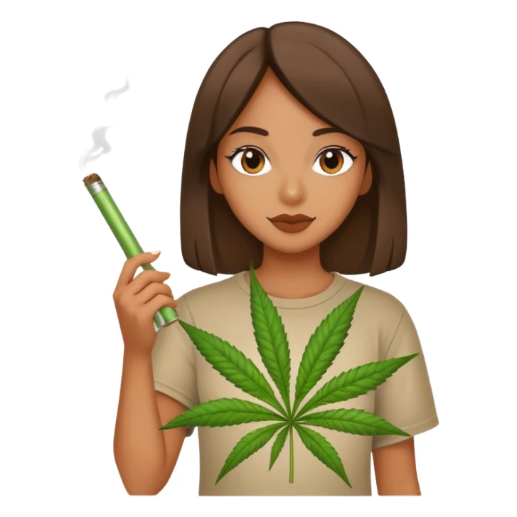 Girl with cool top and a HUGE weed blunt sticker