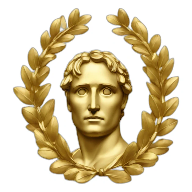 Laurel wreath napoleon golden statue sticker