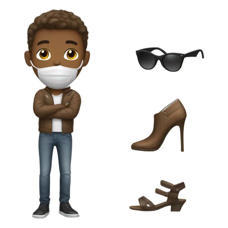 Persona venta de accesorios y ropa sticker