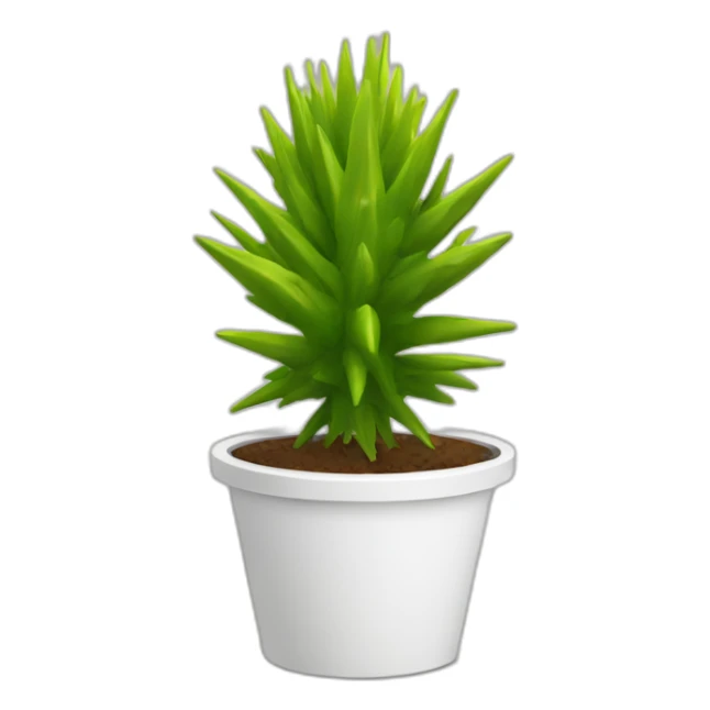 spiky plant in a white pot sticker
