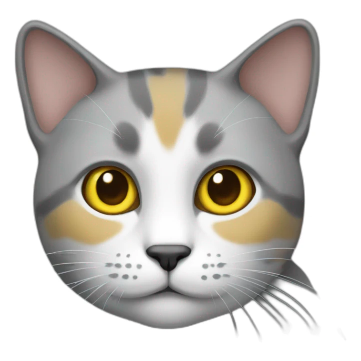 Cat with half yellow and half grey head sticker