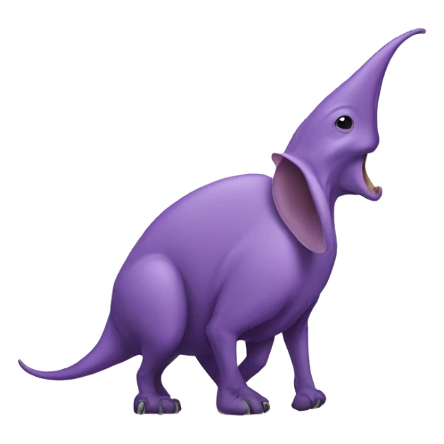 purple Aardvark with a long nose using a radar sticker