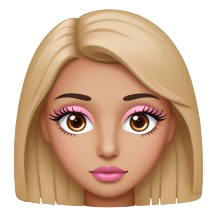 brown eyes, lite pink lips, long eye lashes sticker