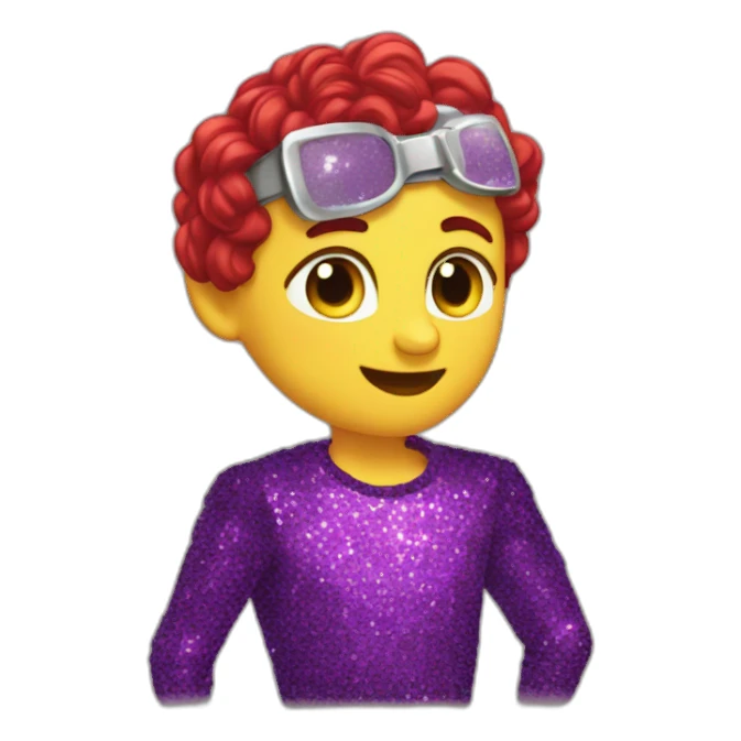 Coeur sueur paillettes sticker