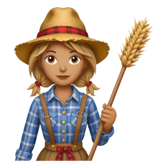 female Scarecrow on stick sticker