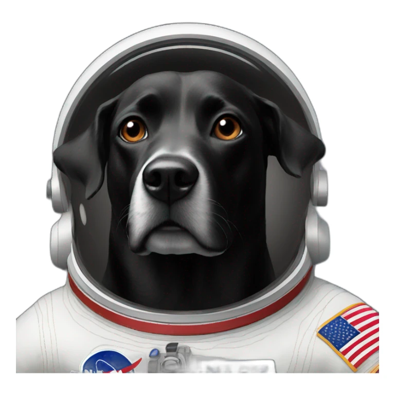 Black Space dog NASA sticker