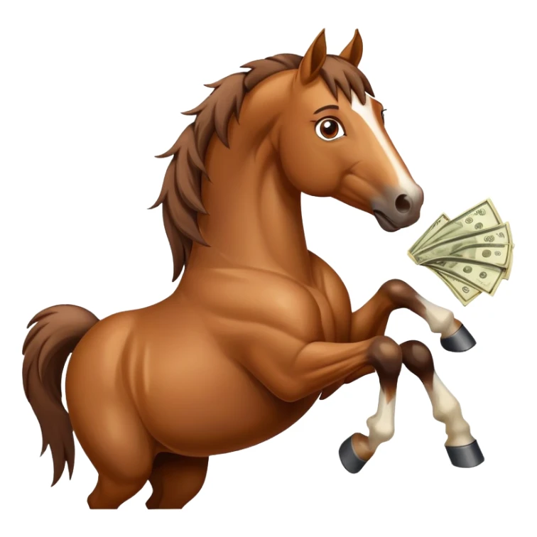 horse doing a money spread sticker