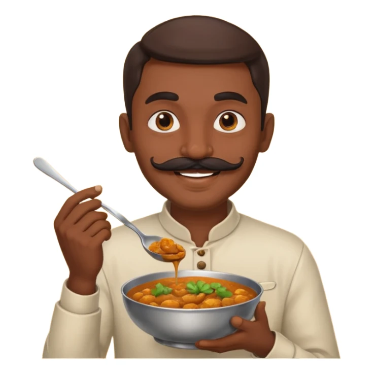 indian man eating curry emoji sticker