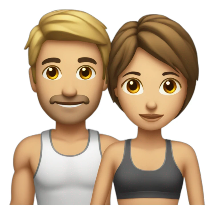 workout man and woman sticker