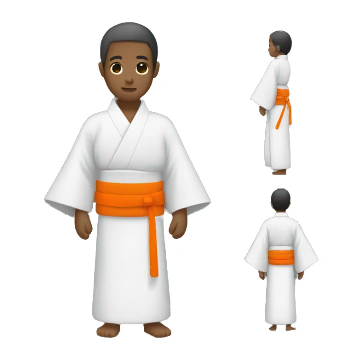 Kimono with orange belt sticker