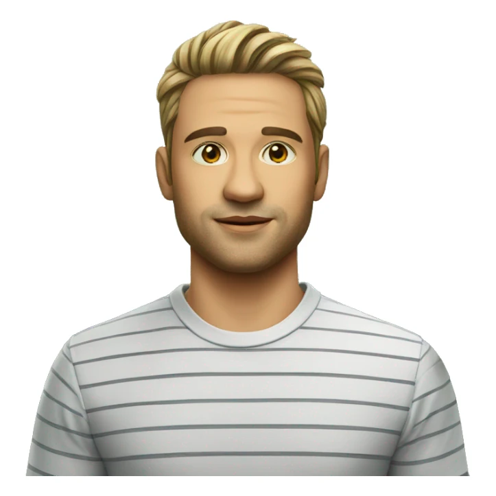 cool striped shirt guy portrait with trees in background  sticker