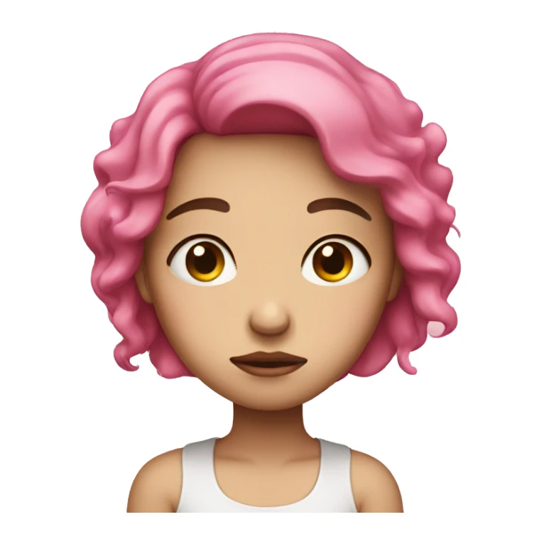 sad pink girl  sticker