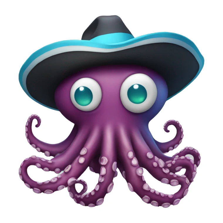 Pulpo azul con sombrero sticker