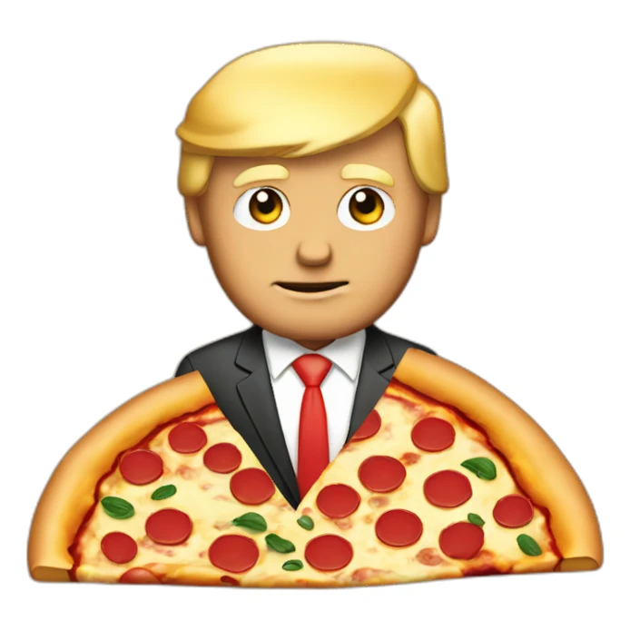 Donald trump like pizza sticker