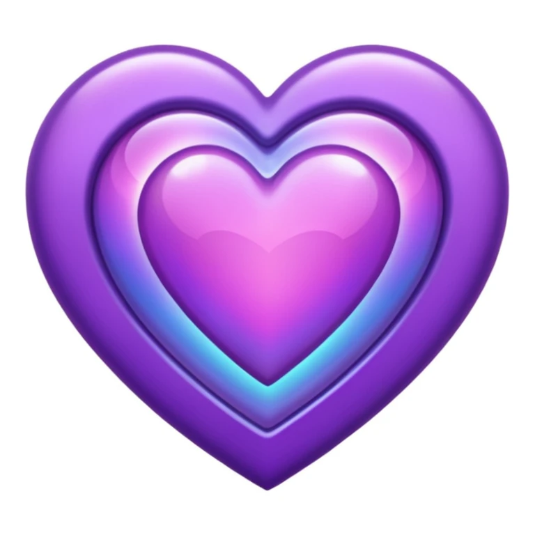 purple heart with a holographic effect sticker