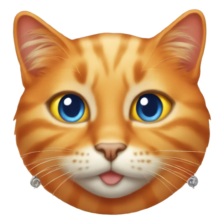Orange cat with blue necklace sticker