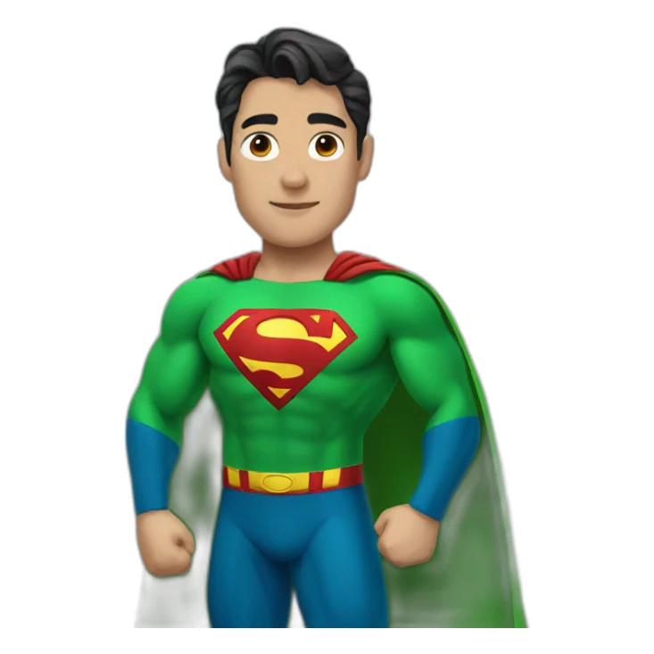 superman with green clothes sticker