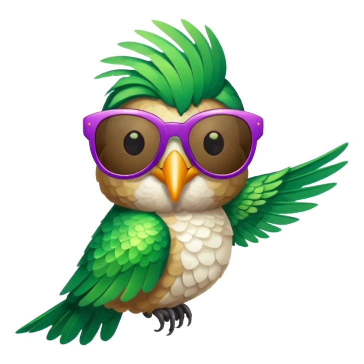 green hummingbird with sunglasses sticker