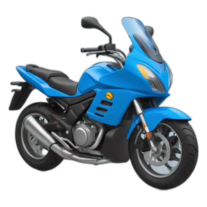 Moto-bleu-roue en l’air sticker