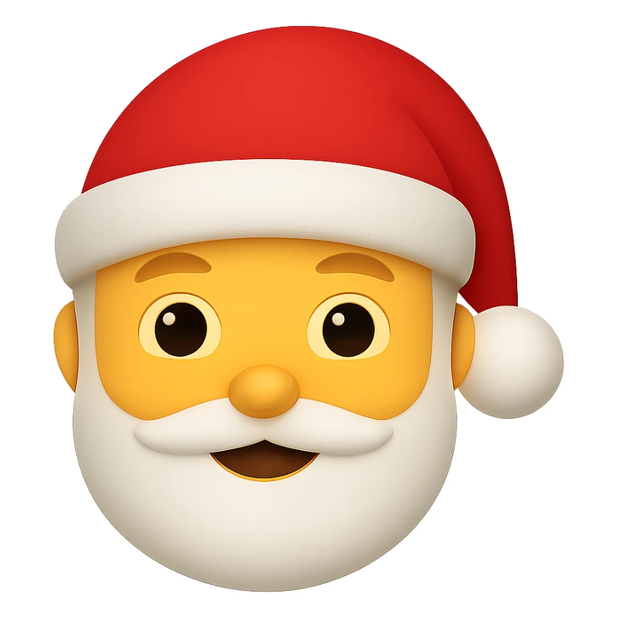 Christmas santa claus emoji, remove background sticker
