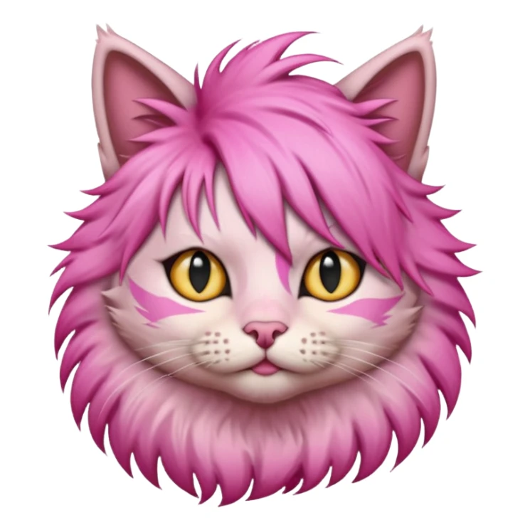 cat with pink punk hair sticker