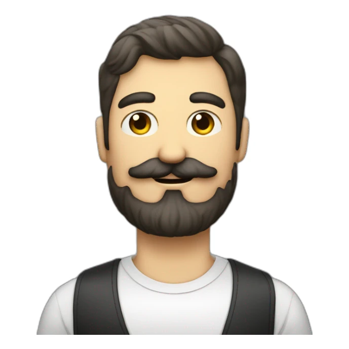 Hombre bigote barba pelo rapado con coleta sticker