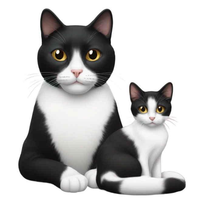 White and black cat with tuxedo cat sticker