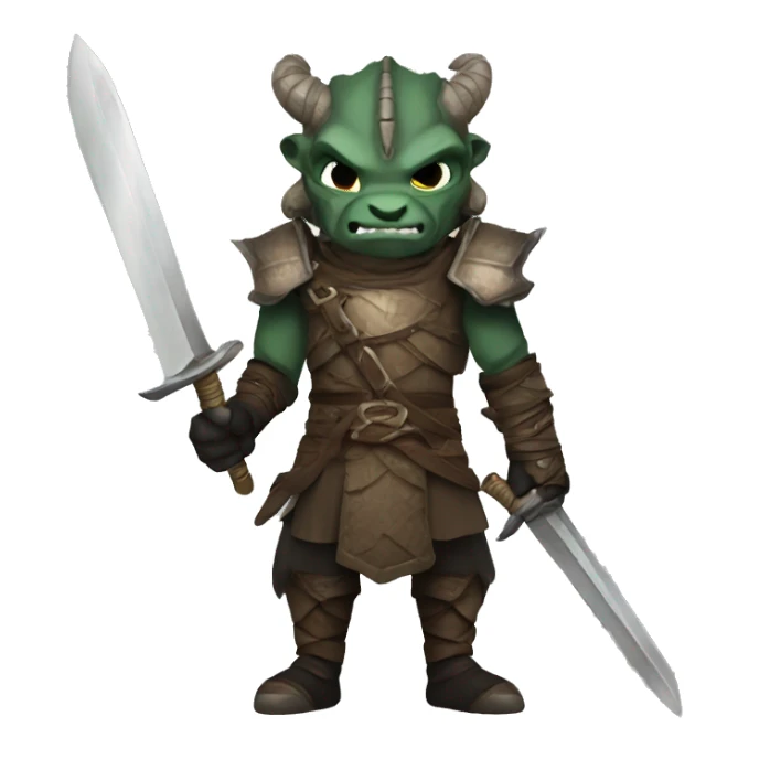 Dragonborn fighter with twin swords  sticker