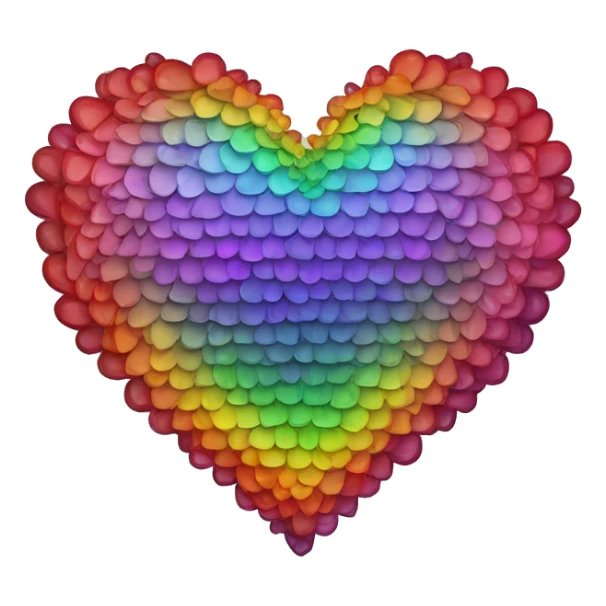 dark warm iridescent reinbow SCALE heart sticker