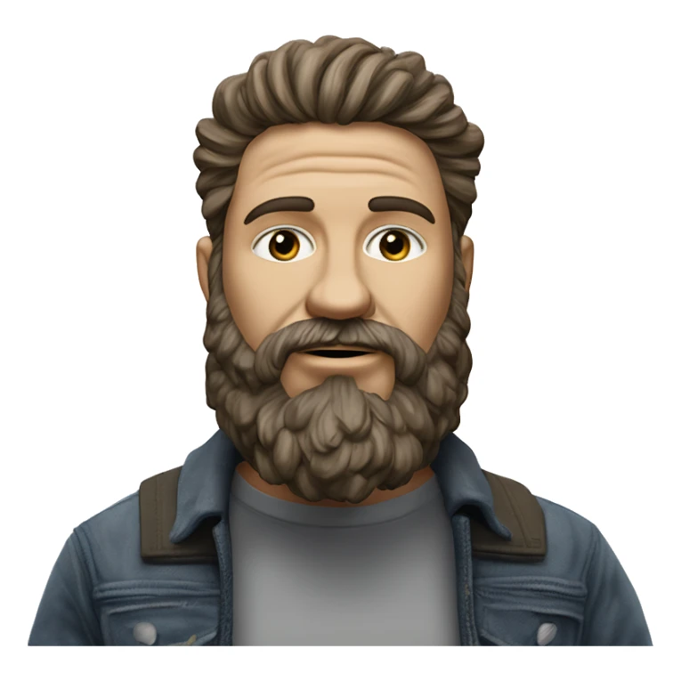 A hyperrealistic 3D artwork featuring a парень в худи на голове капюшон wear like  bursting through a card, with dramatic lighting, monochromatic palette, and intricate details. The bearded , emerges lifelike from the card's surface in a cinematic  sticker