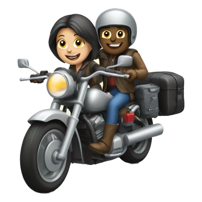 man and woman driving motorcycle sticker