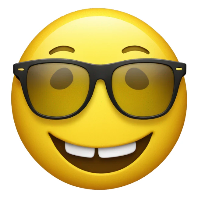 Yellow smiley face with raybans and big smile  sticker