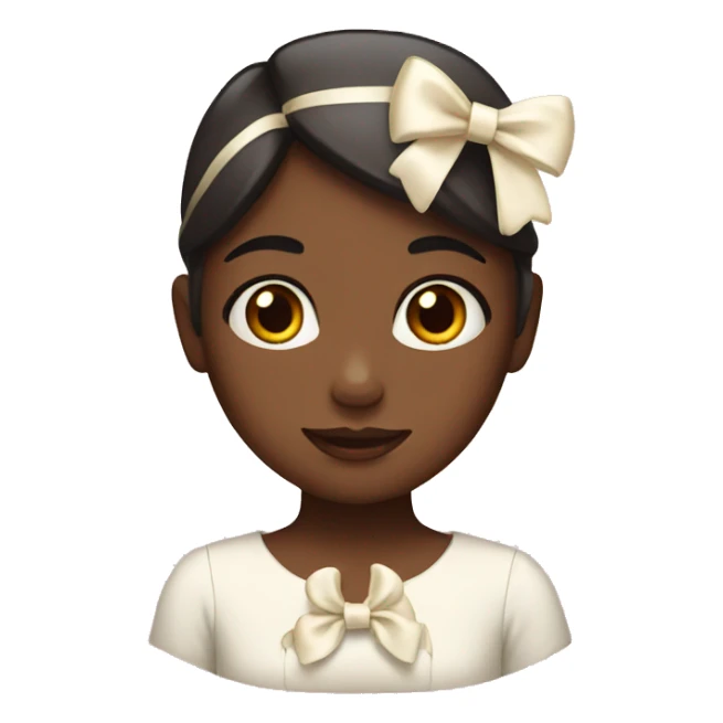 Girl with cream bow sticker