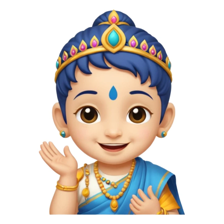 Naughty baby krisna winking  sticker