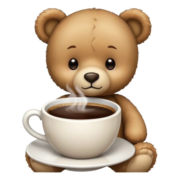 coffee with teddy bear, love sticker
