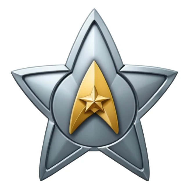 6 pointed star within a star trek communication badge sticker