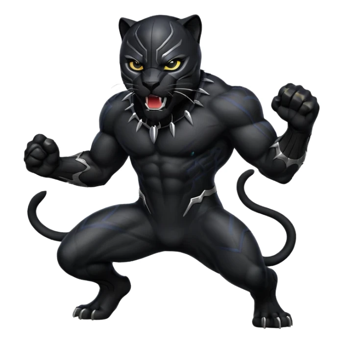 Black panther roar emoji sticker