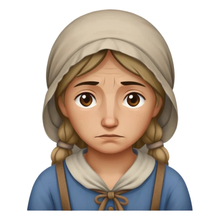 Peasant woman sad sticker