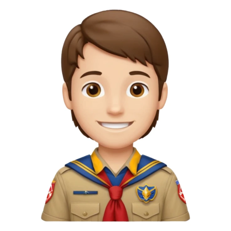 scout boy long hair sticker