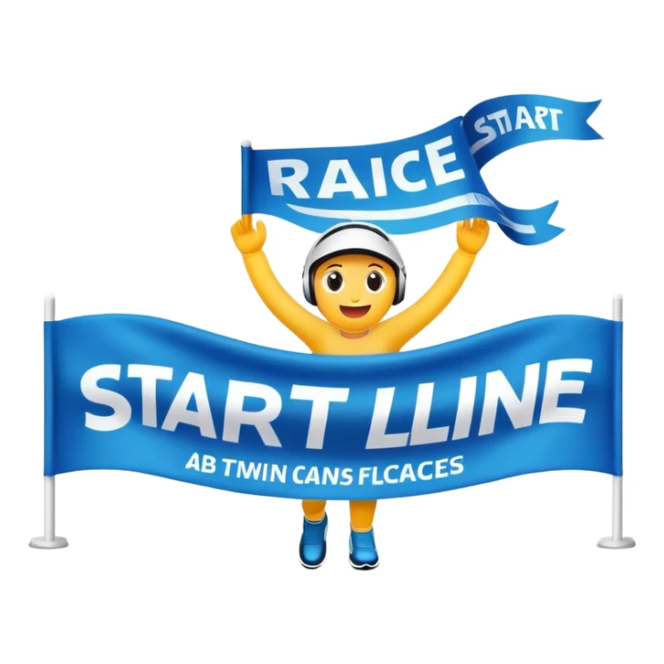 start line at race with banner sticker