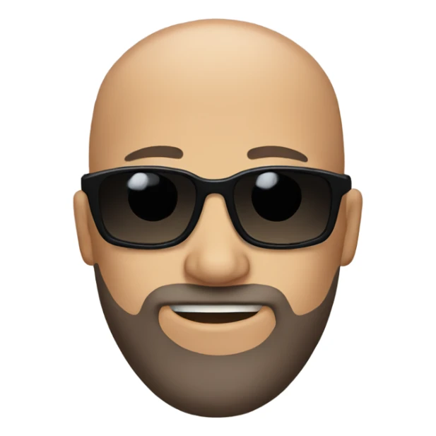 bald man with sunglasses and beard sticker