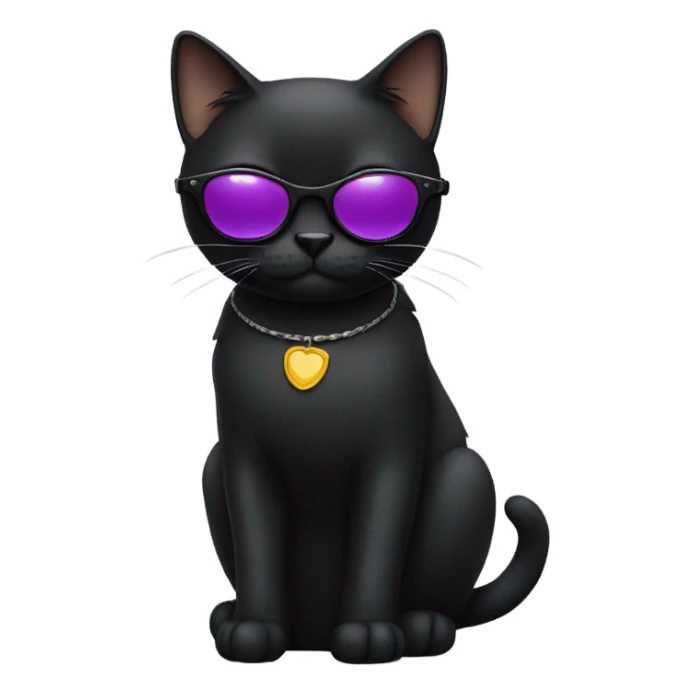 Black cat wearing sunglasses sticker