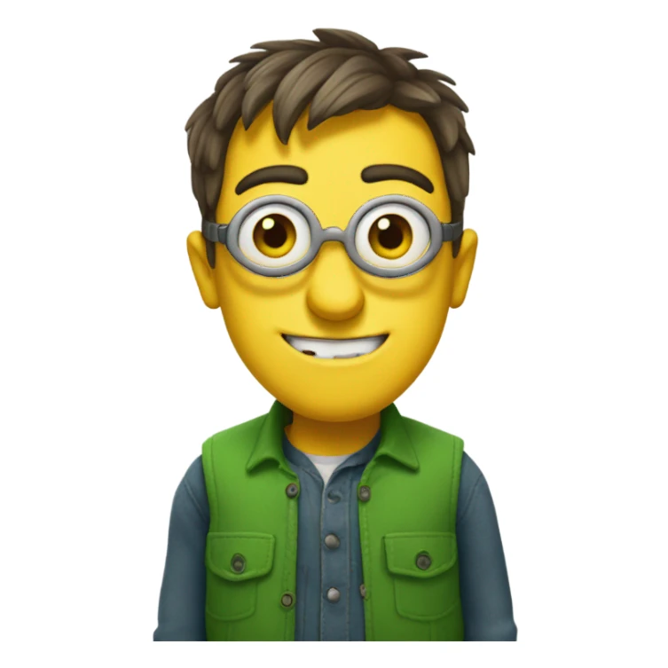 minion with green eyes sticker