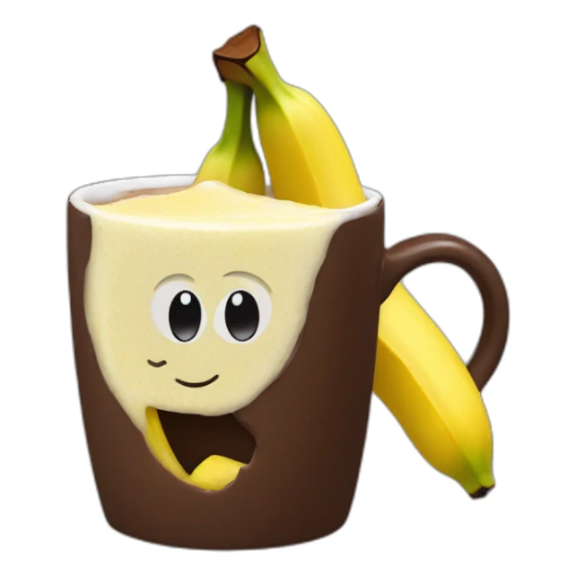 Banana in chocolate mug sticker