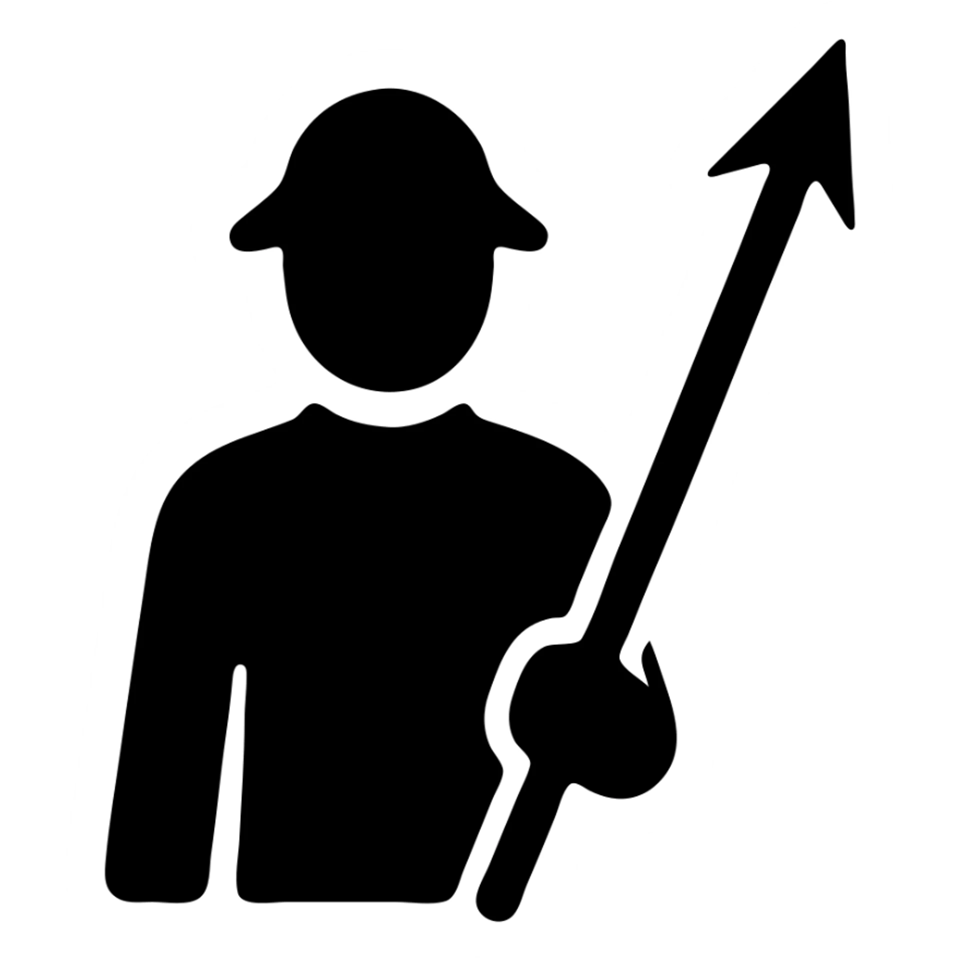 a whaler man holding a harpoon sticker