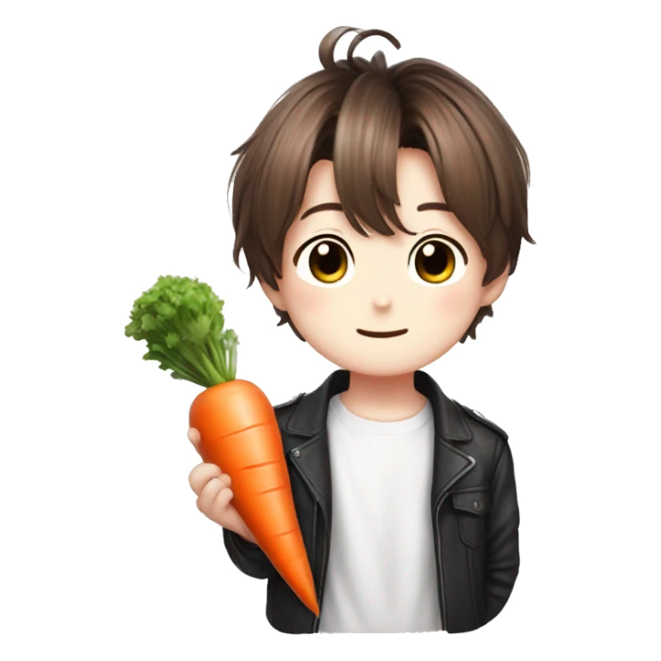 BTS Jungkook cute bunny with carrot sticker