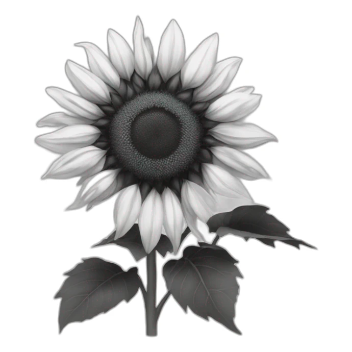 Black and white sunflower sticker