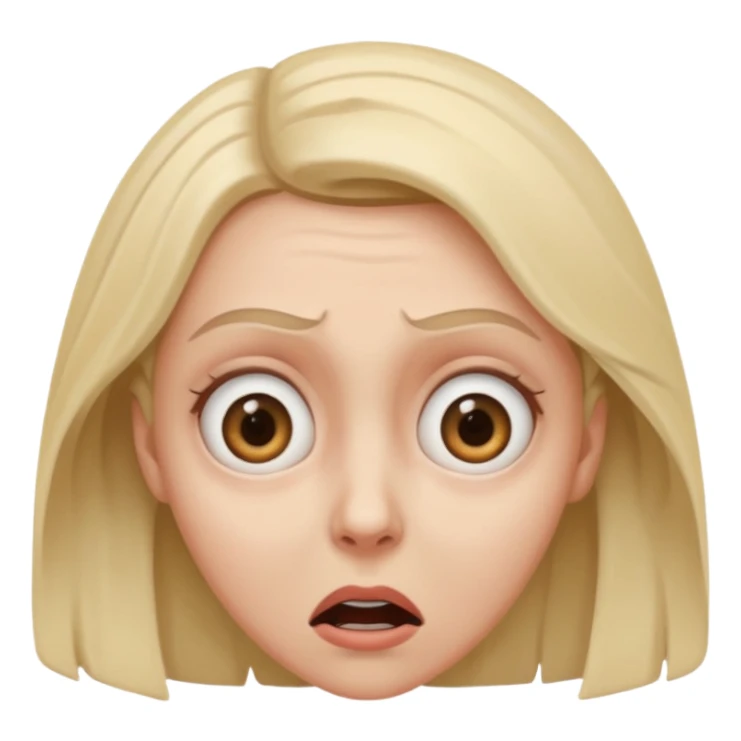 use the second emoji and make her look scared  sticker