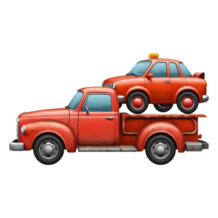 A car towed by a towing truck  sticker