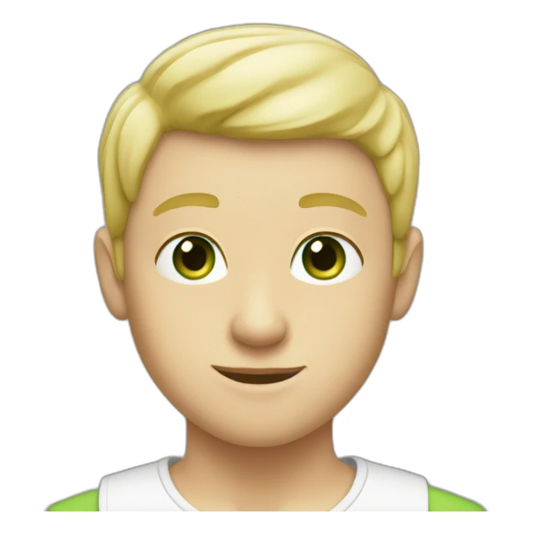 Blonde boy with cap and green eyes half bald sticker